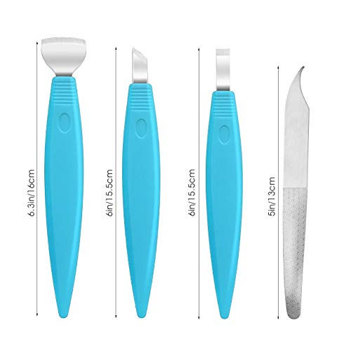 Bezox Pedicure Knife Set - Callus Shavers, Corn And Hard Thick Skin Remover Knives For Foot, Metal Nail File & Nail Lifter - Professional Pedicure Tools With Storage Box (Blue) #TOP7