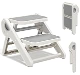 Foldable Toddler Step Stool for Bathroom Sink - 2-Step Kids Stool for Potty Training, Kitchen Counter & Bedroom, Sturdy Non-Slip Child Safety Stool Helper