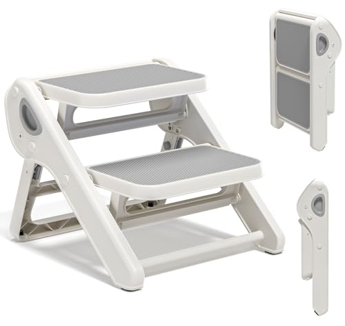 MoreFeel Foldable Toddler Step Stool for Bathroom Sink - 2-Step Kids Stool for Potty Training Kitchen Counter & Bedroom Sturdy Non-Slip Child Safety Stool Helper