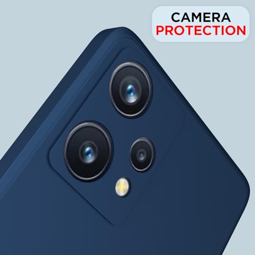 Image of Outlouders Back Cover for Realme 9 Pro Plus 5G | Camera Protection | Durable Soft Matte Silicone Bumper Case (Blue)