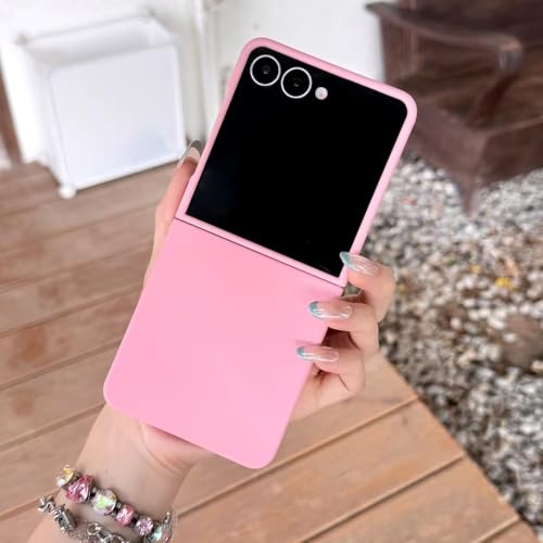 Image of MIDOS Back Cover Compatible with Samsung Z Flip 7 Case Liquid Silicone Full Protection Kickstand Ring Holder Shock Proof Back Cover for Samsung Z Flip 7 (Pink)