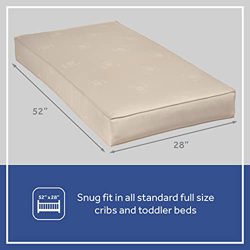 Sealy Baby Soybean Natural Rest Breathable 2 Stage Waterproof Crib Mattress plus Toddler Bed Fit, Non Toxic Soy Foam, GREENGUARD Gold Certified, Safety & Quality Tested, Made in USA, 52\"X28\" - Thumbnail 2