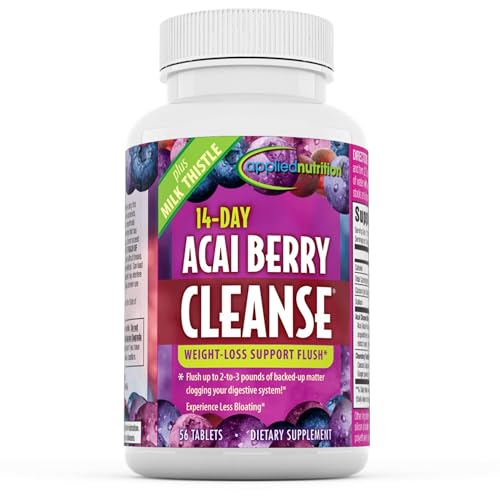 Applied Nutrition 14-Day Acai Berry Cleanse - 56 Tablets - Weight-Loss Support Flush + Milk Thistle - 28 Servings - Thumbnail 4