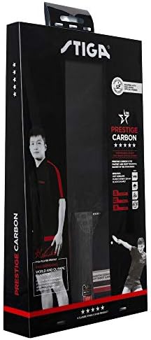 STIGA Prestige Carbon 5-Star Table Tennis Bat, Black/Red