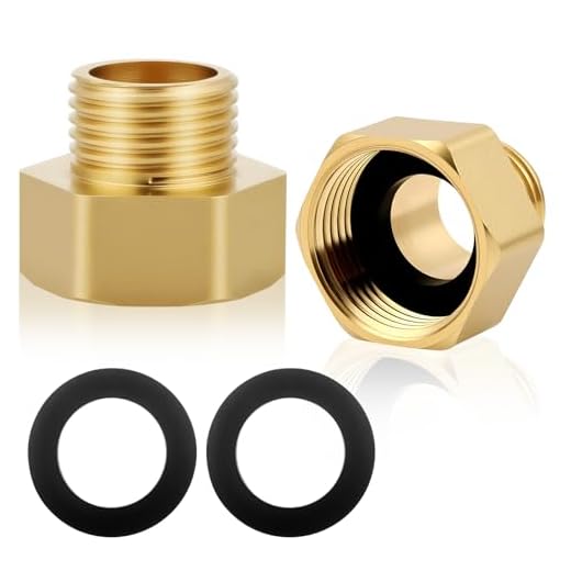 Flintronic 2 Stück Reduzierung 1/2 Zoll auf 3/4 Zoll, mit 1/2'' Außengewinde x 3/4'' Innengewinde Messing Zubehör, AG/IG Reduzierstück, mit 2 Gummidichtung, für die Umwandlung von Rohrverbindungen