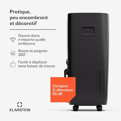 Klarstein Deshumidificateur d Air Electrique Salle de Bain APP WiFi Absorbeur dHumidité Déshumidificateur de 65 m² - vue 3