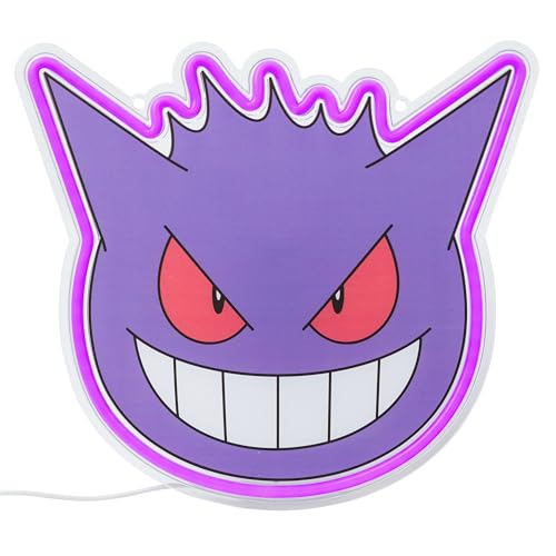 Image of Silver Buffalo Pokemon Gengar Face Small Die Cut Wall Art with Light Up Accents