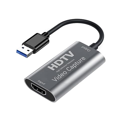 Video Capture Card, 4K HDMI to USB Video Audio Capture Device, Plug and Play，1080P HD 30fps Broadcast Live and Record Video Audio Grabber for Gaming, Teaching, Streaming, Video Conference