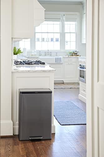 Rubbermaid Stainless Steel Metal Step-On Trash Can For Home And Kitchen, Charcoal, 12 Gallon, 2112520 #TOP1