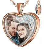 Fanery sue Double-sides Picture Necklace Personalized Photo for Women Men, Custom Photo Pendant with