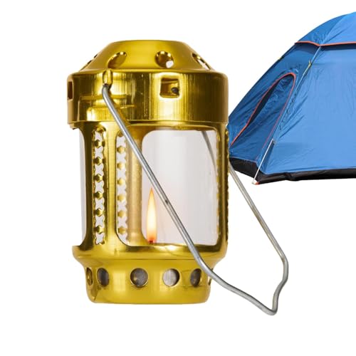Teelicht-Laterne, Camping-Kerzenlaterne | Camping-Kerzen-Laterne mit Griff, Halterung für Windlicht für Innen- und Außenbereich,...
