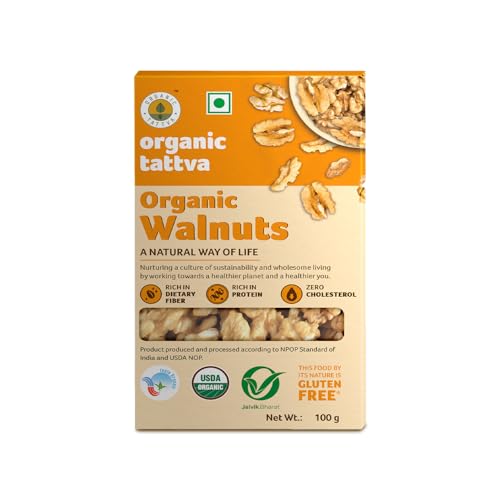 Image of Organic Tattva, Organic Kashmiri Walnuts (Akhrot Giri) 250gm | Rich in Dietary Fiber and Protein | Source of Iron and Calcium | With Natural Oils | Cholesterol Trans-Fat Free | Naturally Gluten Free