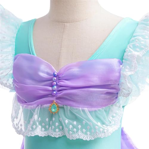 Dressy Daisy Mermaid Bathing Suit for Girls Toddler Princess Swimsuit One Piece Shiny Tulle Pool Party, Sizes 2T - 104