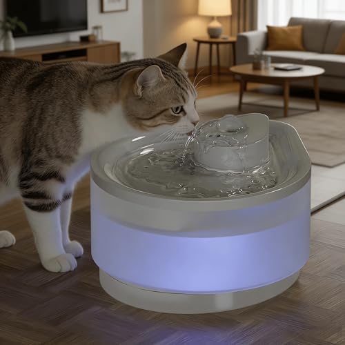 Fuente de agua automática para gatos 2.5L, acero inoxidable miniatura 5