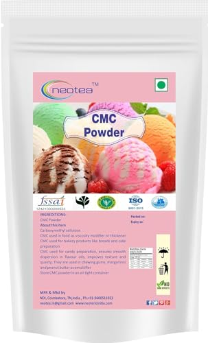 Neotea CMC Powder 100 GM | 3.52 OZ | 100% Pure Food Grade CMC Powder for Fondant, Ice Cream, Cake, Yogurt, Candy & Gum Paste, Premium Carboxymethylcellulose Food Thickener and Moisture Retainer