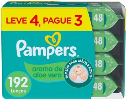 Lenços Umedecidos Pampers Aroma de Aloe Vera 192 Unidades