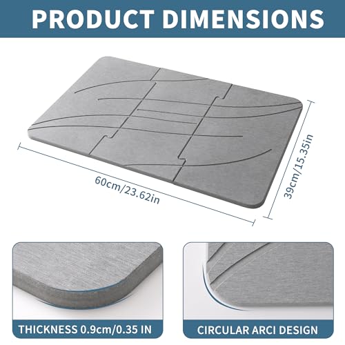 Stone Bath Mats for Bathroom - Foldable Quick Drying Bath Mat(Light Gray A) by MORANDI - Used condition - Image 3