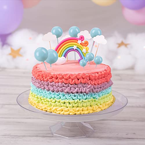 Gyufise 30Pcs Balls Cake Topper DIY Cake Insert Toppers Ball Cake Picks Cupcake Topper for Birthday Party Baby Shower Wedding Cake Decoration Blue - Image 4