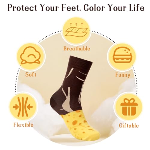 Image of Funny Donut Burger Food Socks Box, Crazy Socks for Women Teen Girls, Birthday Christmas Stocking Stuffers Gag Gifts