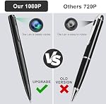 Hidden Camera Pen - 64GB Spy Camera with 1080P Full HD Video | Mini Nanny Cam for Home Security, Business & Learning | 2023 Version