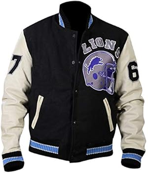 Jaqueta masculina de couro universitário Detroit Beverly Hills
