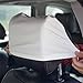 BELOMI 4PCS Car Seat Headrest Cover, Comfortable Breathable Anti-Scratch Dirt-Proof Retractable Multifunctional Auto Head Rest Seat Cushion Pillow Protector Replacement, Universal Fit（White）
