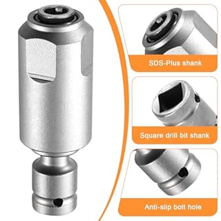 VZXZXE Adattatore SDS per avvitatore a percussione, adattatore SDS Plus, converte il tuo avvitatore a percussione in un martello perforatore, ideale per forare e scalpellare in calcestruzzo e muratura