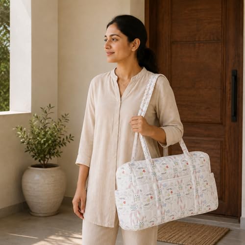 Image of MOM'S HOME New born Baby Organic cotton Travel Bag- Diaper Multipurpose Carry bags for Mothers | Pack -1 |