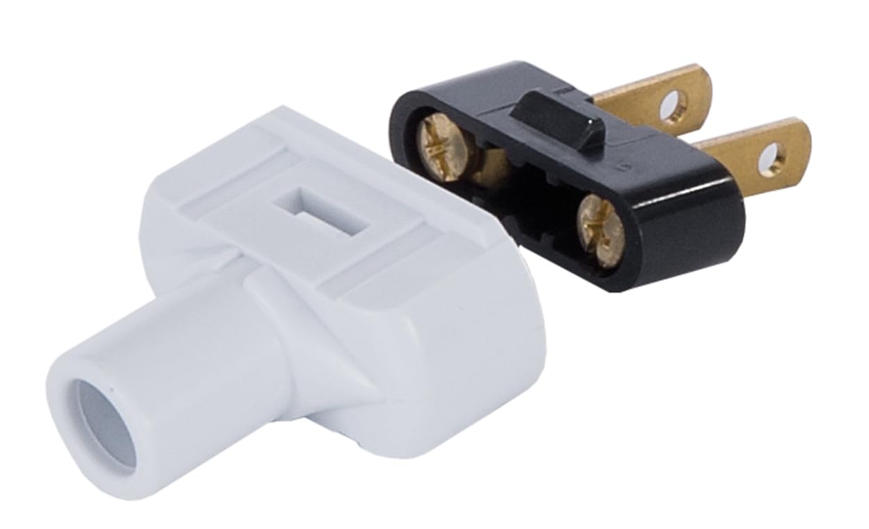 B&P Lamp® Plugs for Round PVC Cord (White)