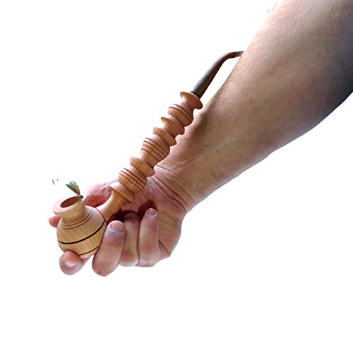 Handmade Wooden Smoking Pipe â€“ 100% Natural Long Smoking Pipes for Tobacco with Metal Bowl Cover â€“ Handmade Gift for Tobacco & Herb Smoking Pipe Lovers by Land of Wood, Beige