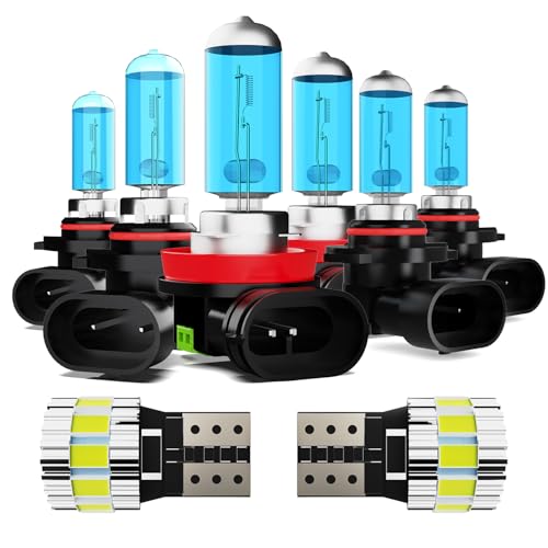 Image of Light Bulbs Fit For Toyota 4Runner 2006-2009, High Performance Halogen Headlight Bulb And License Plate Lights Combo, 9005 H11 9006 High Low Beam Fog Lights, 6000K White Light, Pack of 8