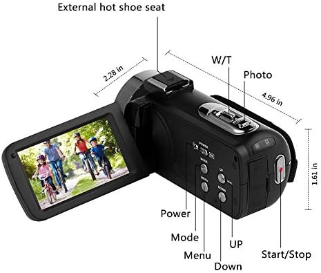 Vlogging Camera Video Camera, Camcorder for Youtube camera with Microphone WiFi Camcorder Full HD 1080P 30FPS 16X Digital Zoom 3.00 Rotatable Touch Screen Support Remote Control Time-Lapse Photography