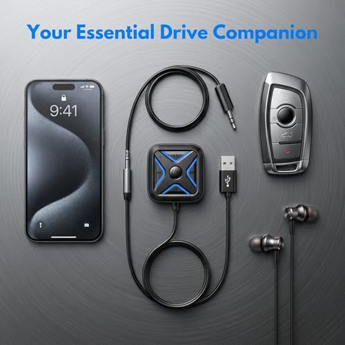 Bluetooth 5.3 Aux Car Adapter Noise Cancellation