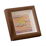 Marco de fotos pequeño pastel al óleo hueco de 4 pulgadas y 6 pulgadas, marco cuadrado para decoración de mesa, recuerdos de obras de arte para el hogar, oficina, escritorio, mesita de noche, sala de