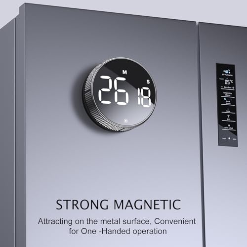 BlueSnail Kitchen Timer with LED Digital Display Smart Efficana for Home Classroom Gym Office, Volume and Brightness Adjustable Productivity Timer (Silvery)