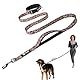 TSPRO Freihandleine Hund für Mittel bis Große Hunde, Verstellbar und Dauerhaft, mit Weichem Gepolstertem Griff und Metallschnalle (Leopardenmuster)