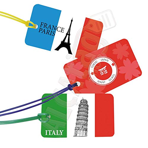 Tag Criativa de PVC Mala Identificador - Linha Países - 10 Unidades