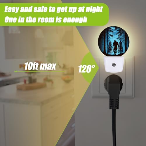 Image of Big Foot Night Light,Forest Night Lights Plug into Wall for Kitchens Toilets Bedroom Decorative Half Round Nightlight Led Lamp 0.5W Sleep Friendly
