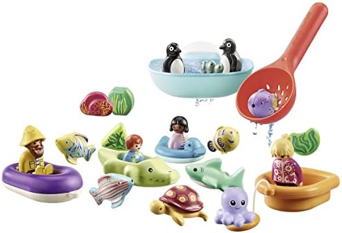 Playmobil 1.2.3 AQUA 71086 Advent Calendar: Bathtime Fun, With Bath Toys Including Animals and Boat that Float on Water, Christmas Toys for Toddlers from 18 Months
