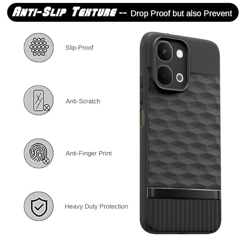 Image of Shockproof Case Compatible with Vivo T5x 5G / Y51 Pro 5G / iQOO Z11x 5G | Full Camera Protection | TPU Flexible Back Cover for Vivo T5x 5G / Y51 Pro 5G / iQOO Z11x 5G (Matte Black)