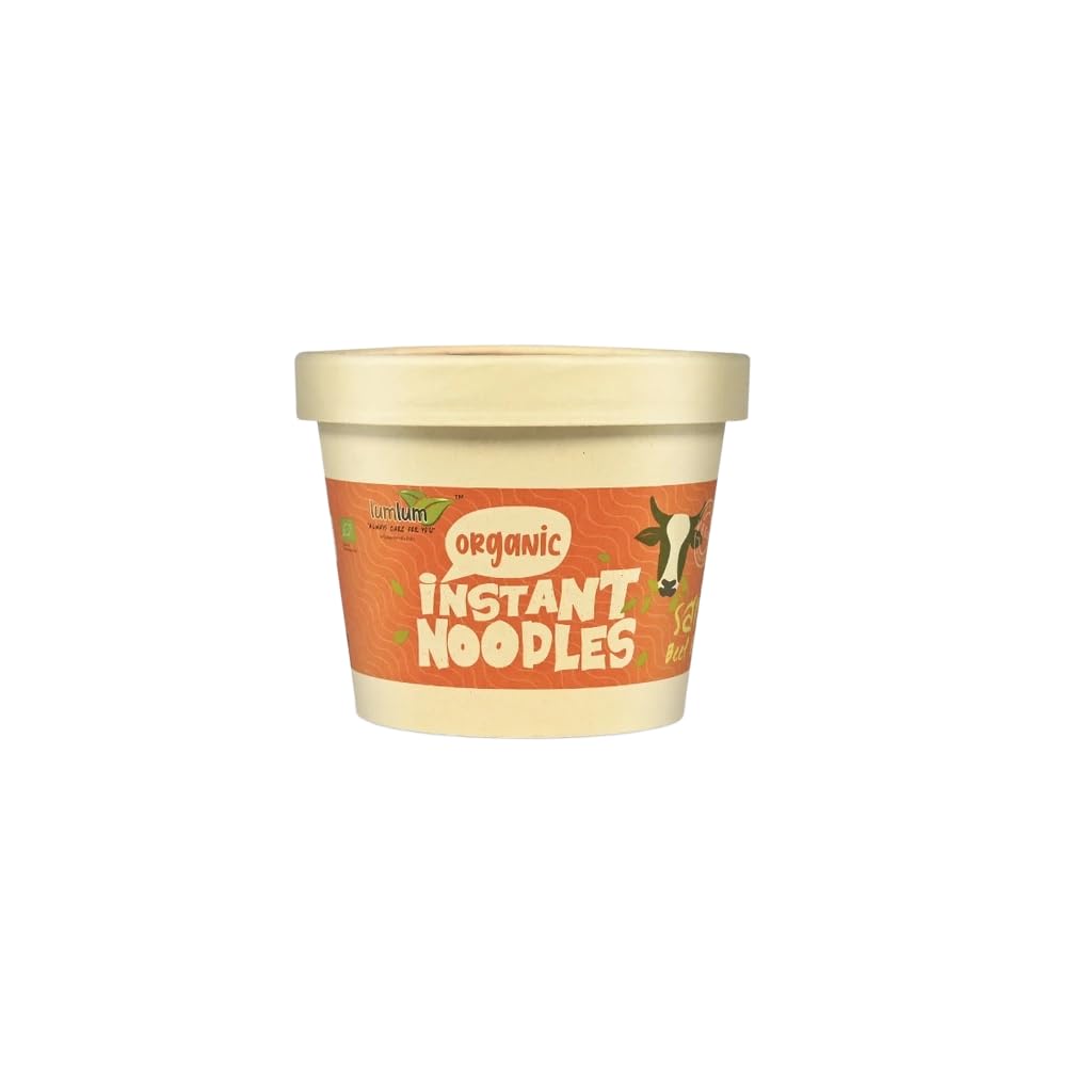 ลำลำ Brown Rice Ramen Noodles, Vegan Beef Style Flavor, Quick-Cook Noodle Soup 75g