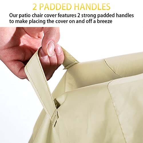 Patio Sofa Covers,2 Pack Patio Furniture Cover With 2 Padded Handles And Elastic Hem Cord, Durable Outdoor Sofa Cover 210D Oxford Polyester Waterproof Dustproof Anti-Uv(58W X 32D X 31H,Beige Coffee) #TOP4