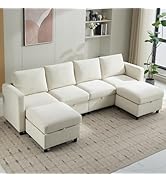 WUTUTUEE 107”Modular Sectional Sofa Convertible U Shaped Sofa Couch Set with Storage for Living R...