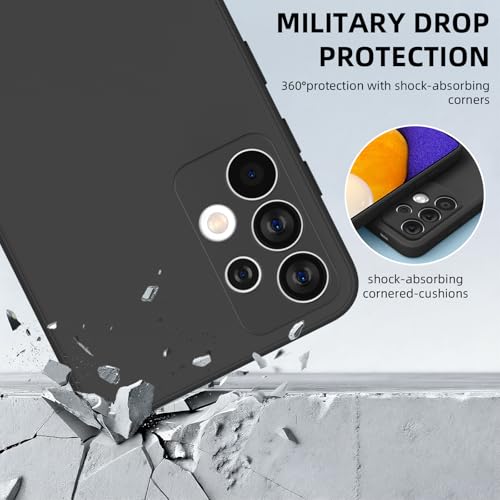 Vauki Coque pour Samsung Galaxy A52 4G/5G/A52S 5G, avec [2 Pièces] Protection d'écran en Verre Trempé, Housse Etui Silicone TPU Souple Liquide, Antichoc Anti-Rayures, Noir – vue 5