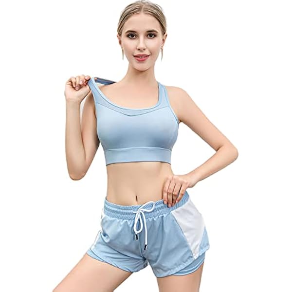 ZETIY Tute da Donna Set, 5 Pezzi Abbigliamento Sportivo Donna Tuta da Fitness Sportwear per Pilates Yoga Jogging Gym Workout Ginnastica