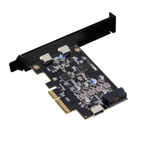 NFHK Type-E USB 3.1 Front Panel Socket & USB3.0 19Pin/20Pin & Dual Type-C USB-C to PCI-E Express Card Adapter ASM3142 VL822