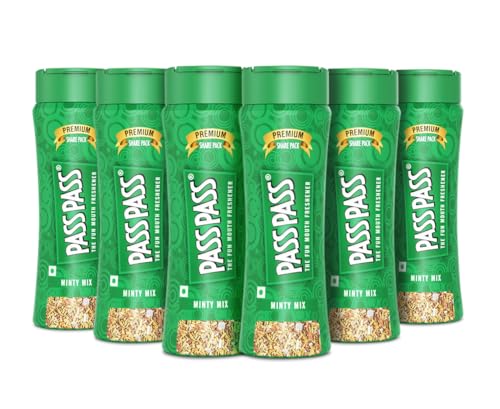 Image of Pass Pass Minty Mix | Spice Based Mouth Freshener | Digestive, High in Fibre & Anti-Oxidants | Mint Mouth Freshener | Pack of 6-110g Each
