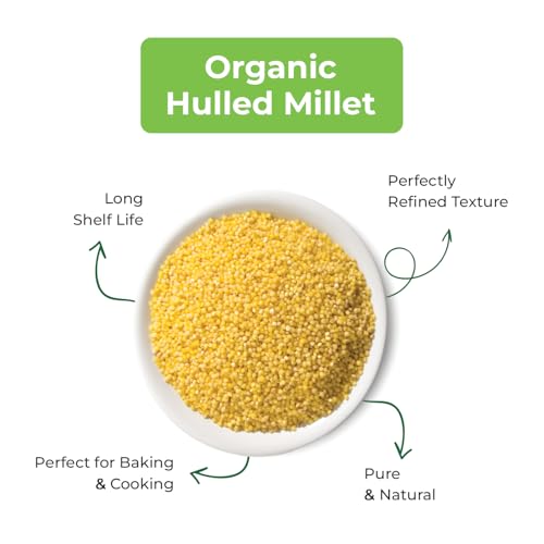 Image of Quay Naturals Organic Hulled Millet, 2.5 lbs, USA Grown, Non-GMO, Gluten-Free, Whole Grain, Easy to Digest, Vegan-Friendly
