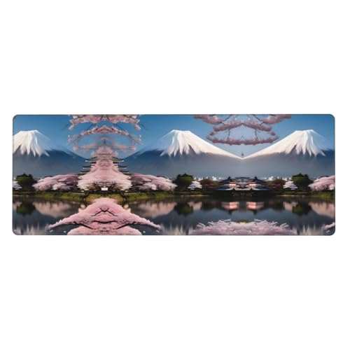 Alfombrilla de escritorio para computadora con ilustración del Monte Fuji en Early Spring