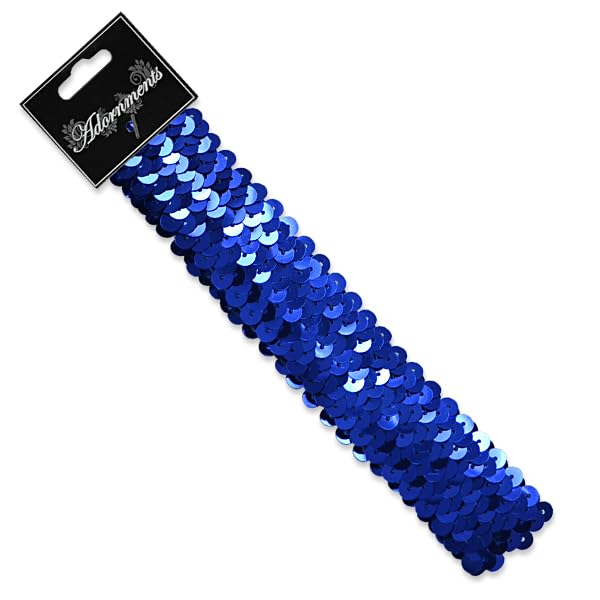 Expo International 3 Row 1 1 4 Metallic Stretch Sequin Headband Royal Blue